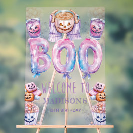 Halloween Sleepover Custom Welcome Sign Acryl Bord