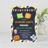 Halloween sleepover party uitnodiging (Staand voorkant)