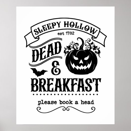 Halloween Sleepy Hollow Creepy Pumpkin Poster (Voorkant)