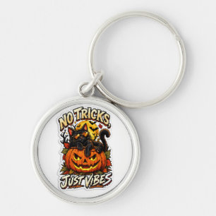 Halloween-sleutelhanger met Zwarte Kat 'Alleen maa Sleutelhanger