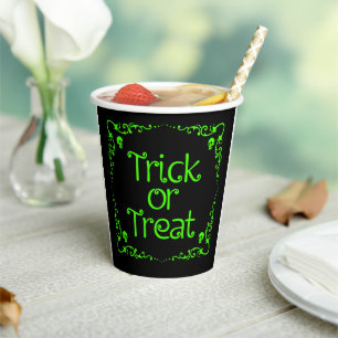 Halloween slijm groen trick or treat papieren bekers