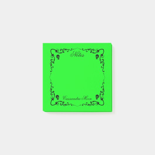 Halloween Slime Green & Black Magic Border Post-it® Notes (Voorkant)