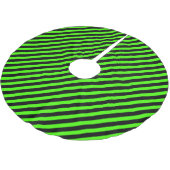 Halloween Slime Green en Black Stripe Kerstboom Rok (Gekanteld)