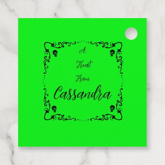 Halloween Slime Green gepersonaliseerd Bedankjes Labels (Achterkant)