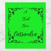 Halloween Slime Green gepersonaliseerd Wijn Etiket (Enkel label)