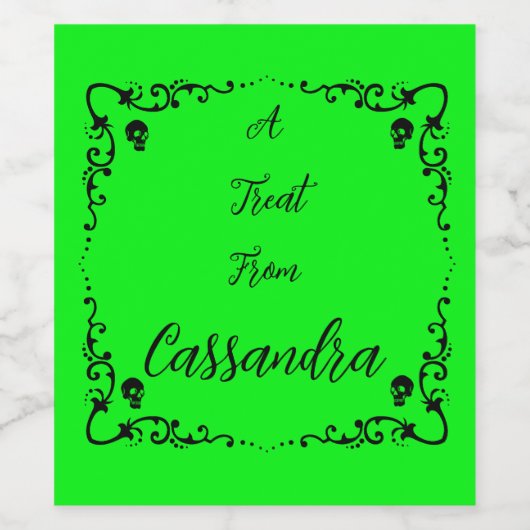 Halloween Slime Green gepersonaliseerd Wijn Etiket (Enkel label)