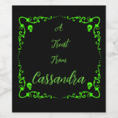 Halloween Slime Green gepersonaliseerd Wijn Etiket (Enkel label)