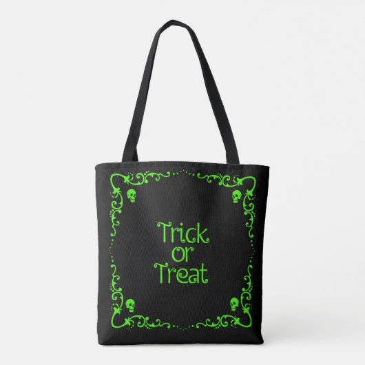 Halloween Slime Green Trick or Treat Tote Bag (Achterkant)