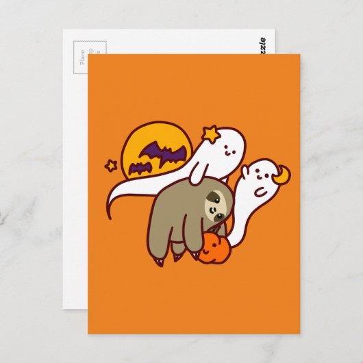 Halloween Sloth Briefkaart (Voorkant / Achterkant)