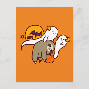 Halloween Sloth Briefkaart