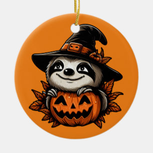Halloween Sloth Pumpkin Festival Keramisch Ornament