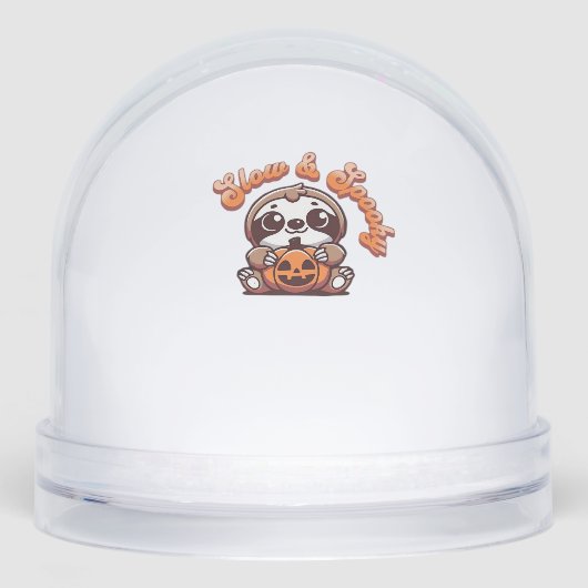 Halloween Sloth Slow and Spooky Cute Sloth Pumpkin Sneeuwbol (Voorkant)