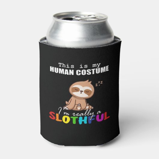 Halloween Slothful Design, dit is mijn menselijke  Blikjeskoeler (Blikje Voorkant)