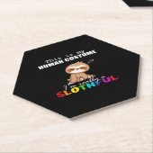 Halloween Slothful Design, dit is mijn menselijke  Kartonnen Onderzetters (Schuin)