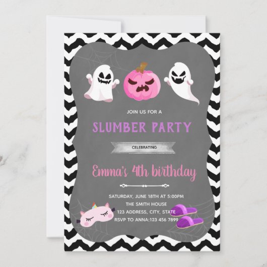 Halloween slumber party Invitation Kaart (Voorkant)