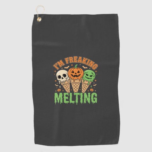 Halloween Smeltend Ijs Golfhanddoek (Voorkant)