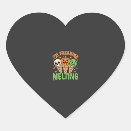 Halloween Smeltend Ijs Hart Sticker (Voorkant)