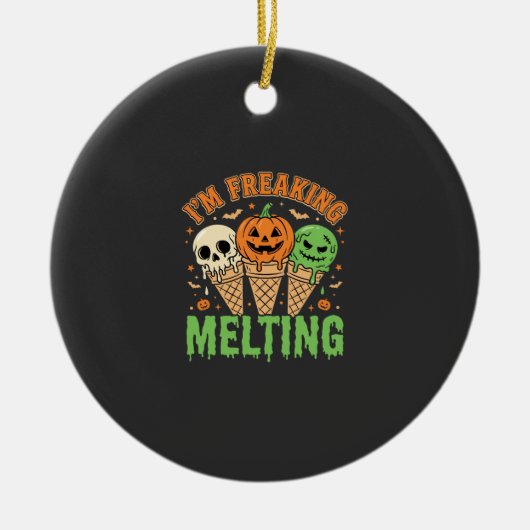 Halloween Smeltend Ijs Keramisch Ornament (Voorkant)