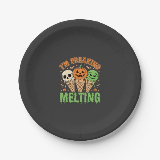 Halloween Smeltend Ijs Papieren Bordje (Voorkant)