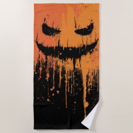 Halloween Smiley Grafische Kunst – Oranje Horror S Strandlaken