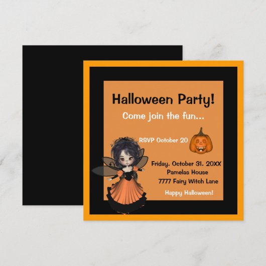 Halloween Smiling Jack Invitation Kaart (Voorkant / Achterkant)