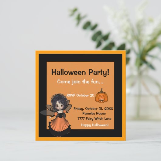 Halloween Smiling Jack Invitation Kaart (Staand voorkant)