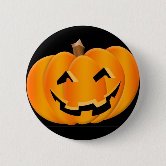 Halloween Smiling Pumpkin Button (Voorkant)