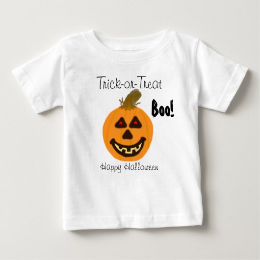 Halloween Smiling Pumpkin Trick-or-Treat Boo Romper (Voorkant)