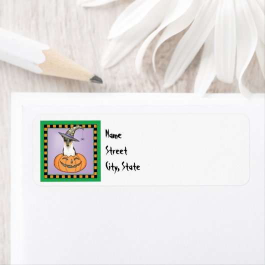 Halloween Smooth Collie Etiket (Insitu)