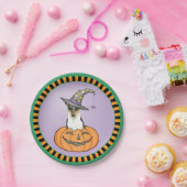 Halloween Smooth Collie Papieren Bordje (Feest)