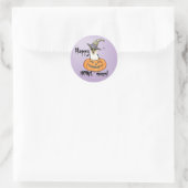 Halloween Smooth Collie Ronde Sticker (Tas)