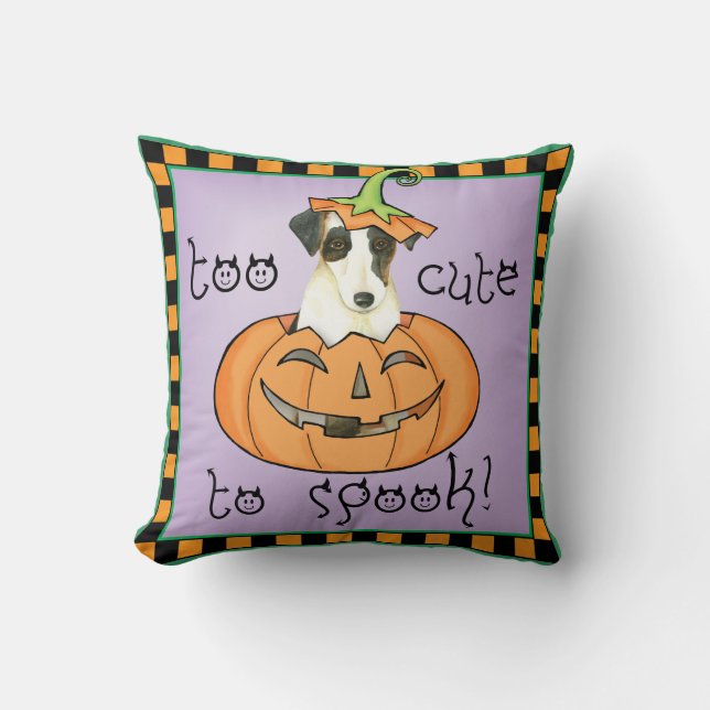 Halloween Smooth Fox Terrier Kussen (Voorkant)