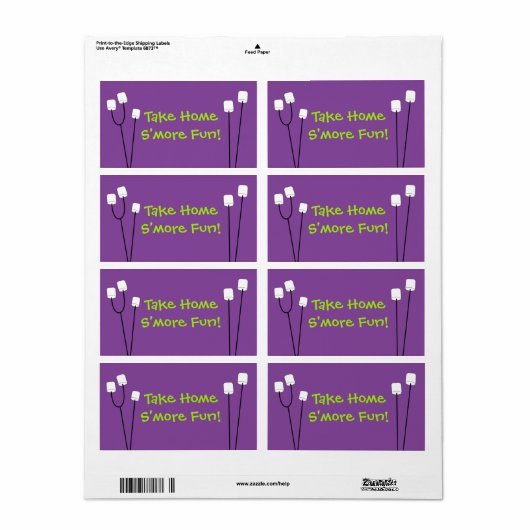 Halloween S'mores Party Favor Bag Label (Full Sheet)