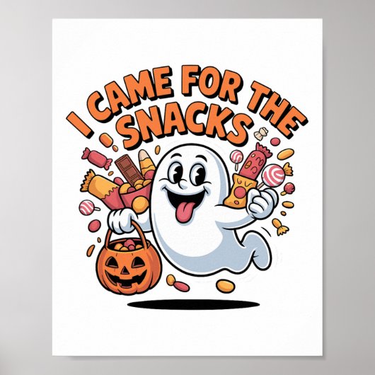 Halloween Snacks Ghost Funny Trick-or-Treat Snoep Poster (Voorkant)