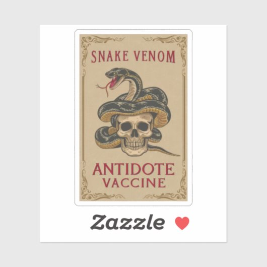 Halloween Snake Venom Antidote Vaccin Sticker (Vel)