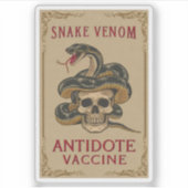 Halloween Snake Venom Antidote Vaccin Sticker (Voorkant)