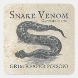 Halloween Snake Venom Antiek Apothecary Vierkante Sticker