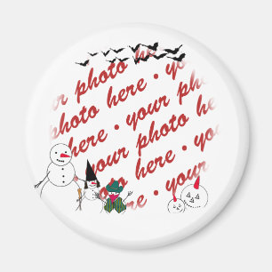 Halloween Sneeuwmannen Foto Lijst Magneet