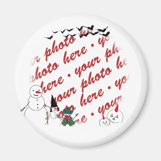 Halloween Sneeuwmannen Foto Lijst Magneet (Voorkant)
