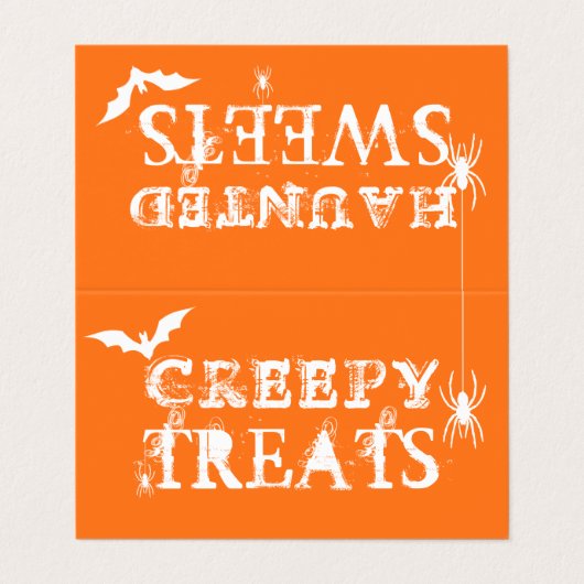 Halloween Snoep Bag Topper Kaarten Bats and Spiers (Buitenkant ongevouwen)