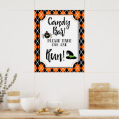 halloween snoep balk grijp bord poster (Keuken)