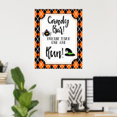 halloween snoep balk grijp bord poster (Thuiskantoor)