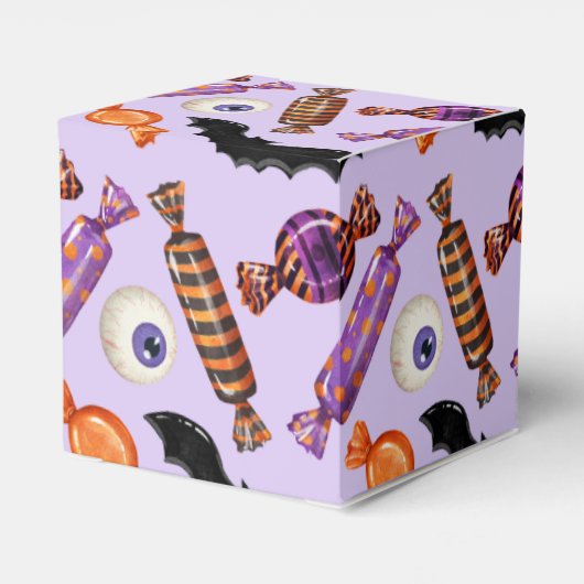 Halloween Snoep behandelt Paarse Bedankdoosjes (Achterkant)