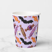 Halloween Snoep behandelt Paarse Papieren Bekers (Achterkant)