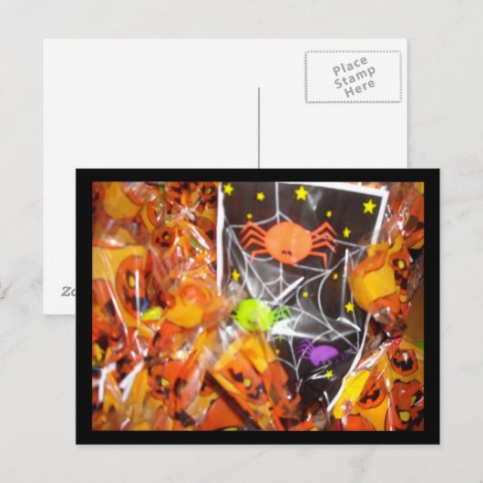 Halloween Snoep Briefkaart (Voorkant / Achterkant)