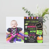 Halloween Snoep Cookies Birthday Invitation Kaart (Staand voorkant)