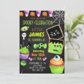 Halloween Snoep Cookies Kids Verjaardagsuitnodigin Kaart (Staand voorkant)