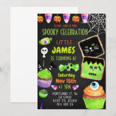Halloween Snoep Cookies Kids Verjaardagsuitnodigin Kaart (Voorkant / Achterkant)