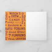 Halloween Snoep Costume 31 okt. Oranje en zwart Kaart (Binnen)