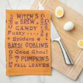 Halloween Snoep Costume 31 okt. Oranje en zwart Theedoek (Quarter Fold)